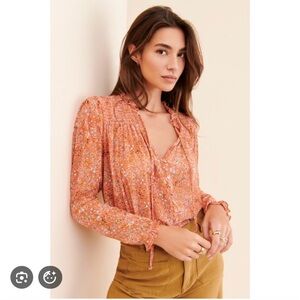 Free People “Lela” floral print blouse, size M